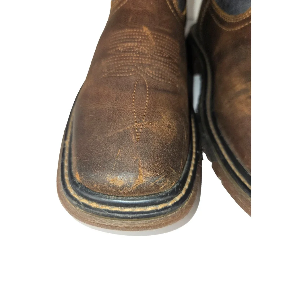 Rocky Ride FLX Western Boots Big Kids Youth 4.5 M Brown Cowboy Riding Rodeo